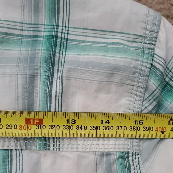 Carhartt Women's White and Green Plaid Button Down 3/4 Sleeves Shirt Size M - Picture 16 of 16